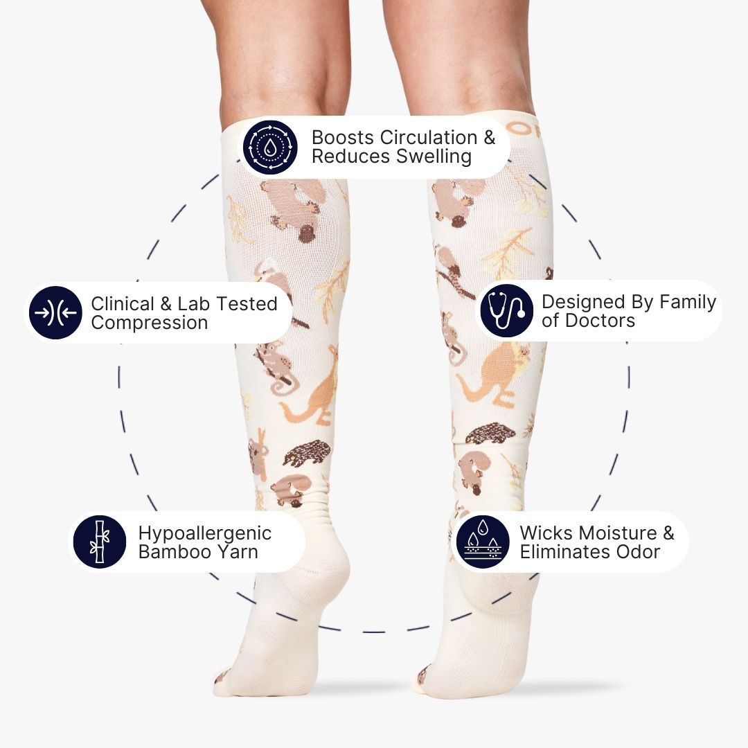 Aussie Natives Bamboo Compression Socks | Dr. Woof Apparel