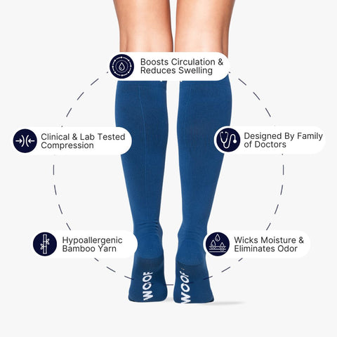 Caribbean Blue Bamboo Compression Socks