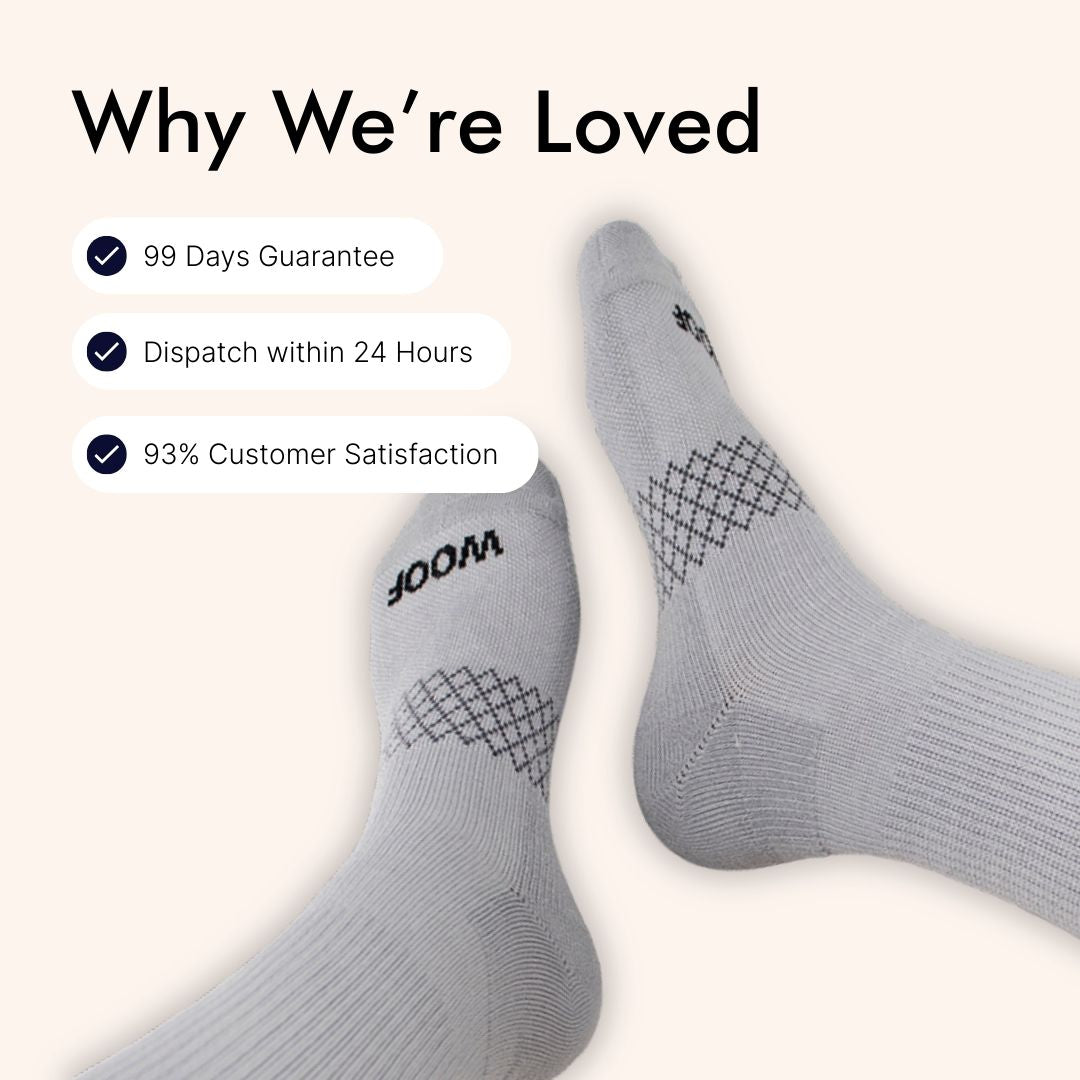 Bamboo Crew Compression Socks | Grey | Medium Graduated
