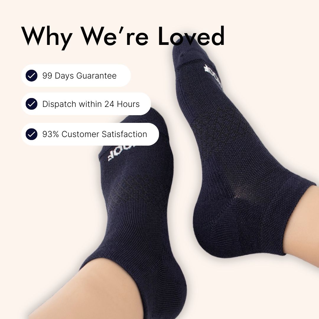 Navy Bamboo Ankle Compression Socks