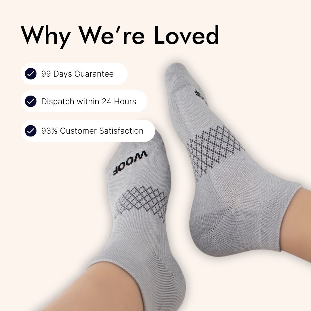 Grey Bamboo Ankle Compression Socks
