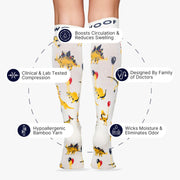 Dino Party Bamboo Compression Socks