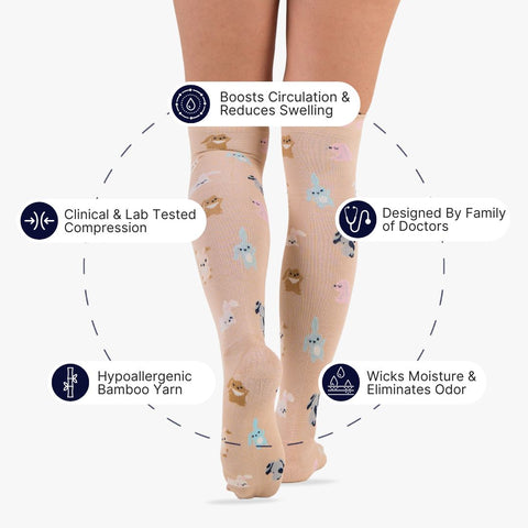 Bunnies Bamboo Compression Socks