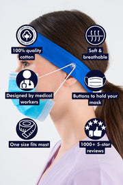 Royal Blue Headband and Mask Holder