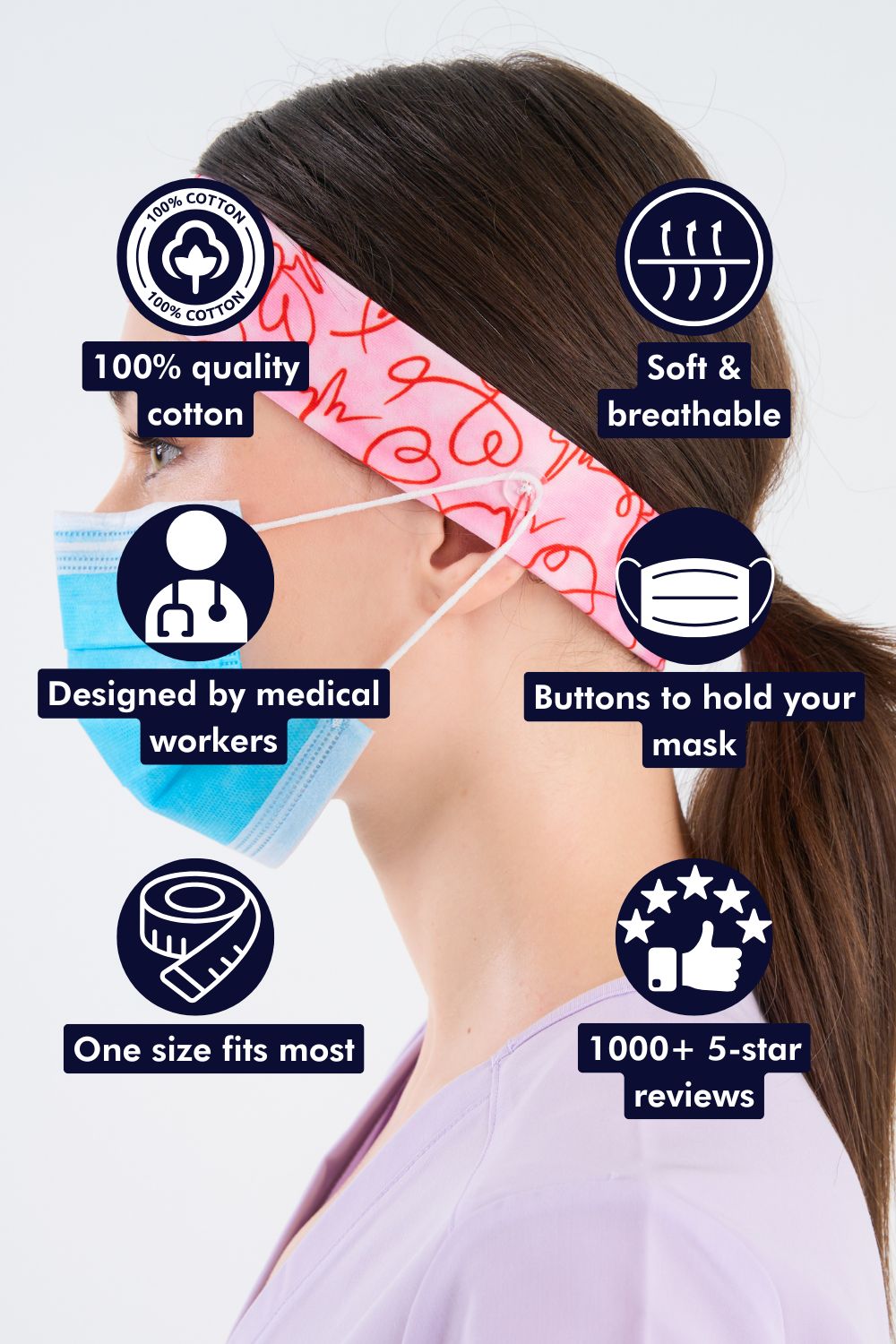 Heartbeat Headband and Mask Holder