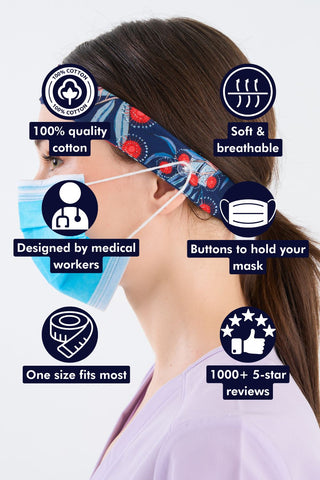 Red Flowering Gum Headband and Mask Holder