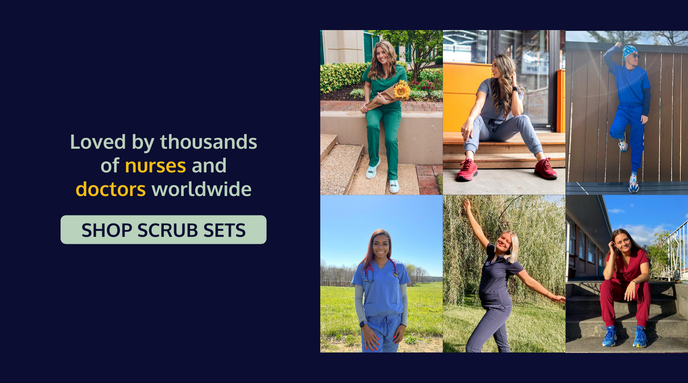 Healthcare workers in Dr. Woof Scrub Sets