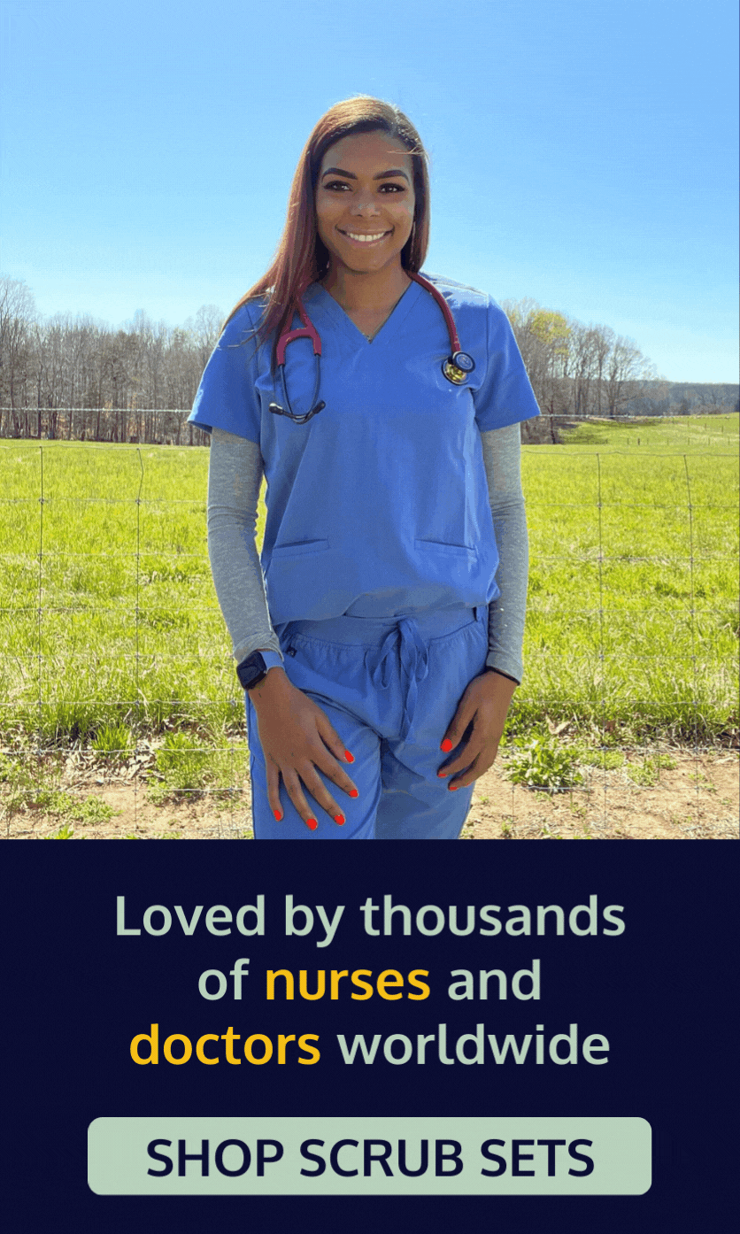 Healthcare workers in Dr. Woof Scrub Sets
