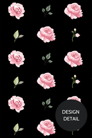 Dr. Woof Black Roses Surgical Scrub Cap Design Closeup 