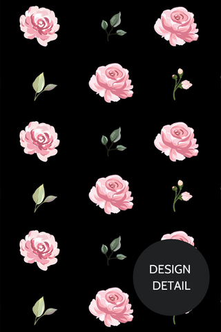 Dr. Woof Black Roses Surgical Scrub Cap Design Closeup