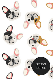 Dr. Woof Frenchies Surgical Scrub Cap Design Closeup
