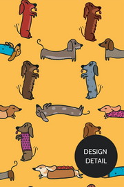 Dr. Woof Sausage Dogs Surgical Scrub Cap Design Closeup 