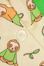 Little Sloth by Jang&Fox Surgical Scrub Cap Close up with Buttons