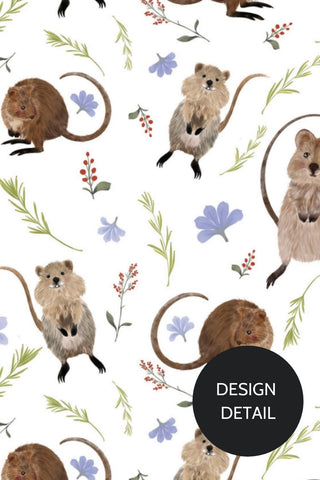 Dr. Woof Quokka Surgical Scrub Cap Design Closeup 