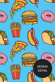 Dr. Woof Junk Food Surgical Scrub Cap Design Closeup