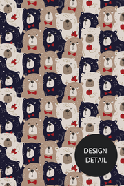 Dr. Woof Bears Surgical Scrub Cap Design Closeup 