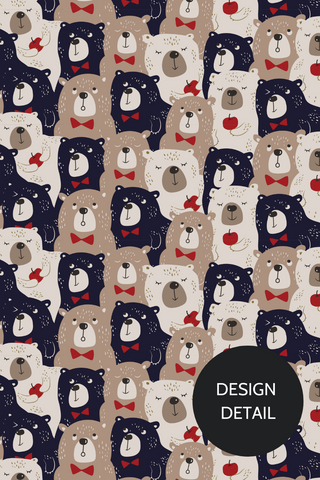 Dr. Woof Bears Surgical Scrub Cap Design Closeup