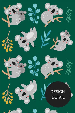 Dr. Woof Koalas Surgical Scrub Cap Design Closeup 